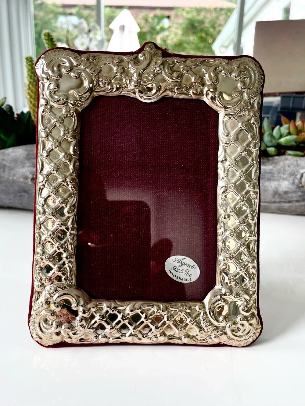 Vintage ARGENTO Italian Sterling Silver 925 Ornate Frame - 7” X 5 1/2”
